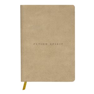 maFLYING SPIRIT CLOTHBOUND JOUR.IN AGED LEATHER BEIGE LINED