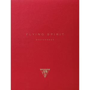 Flying Spirit Red carnet piqûre textile 14,8x21cm 96p ligné