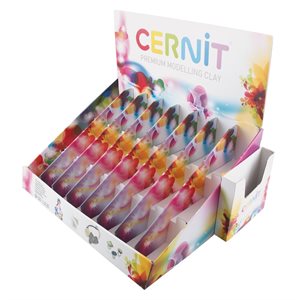 Cernit display empty cardboard 24 colours of 56 g