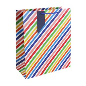 #Multicoloured stripes bag L 26,5x14x33cm