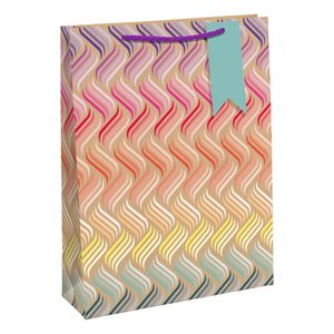 Rainbow waves, kraft large bag 26,5x14x33 cm