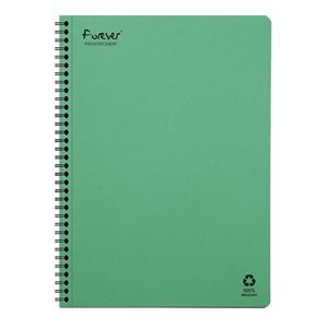 FOREVER premium, wirebound notebook A4 90g recycled Green 60