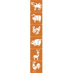 6 Assorted Stencils Farm Animals