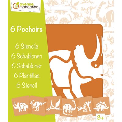 6 Pochoirs assortis Dinosaures