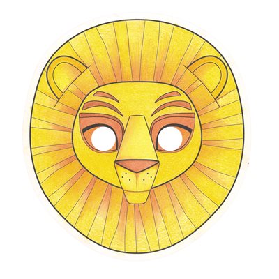 Masques à colorier Graffy Stick Lion