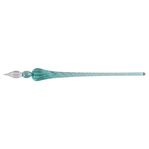 ROUND GLASS PEN 7" TURQUOISE