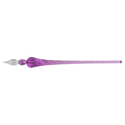 Round glass pen 18,5cm - violet