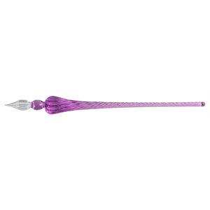 Round glass pen 18,5cm - violet